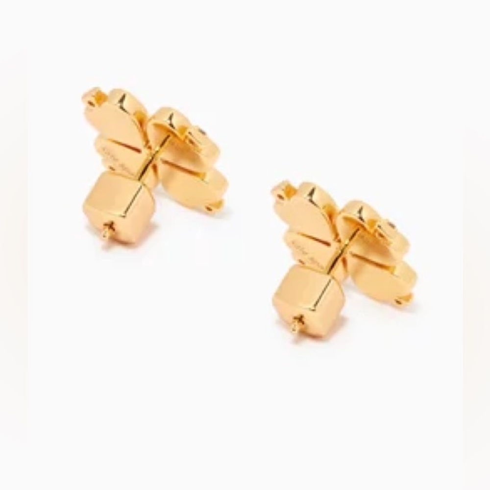 NWT Kate Spade Legacy Logo Stud Earrings in Gold-plated Sterling Silver Dust Bag - Picture 3 of 9